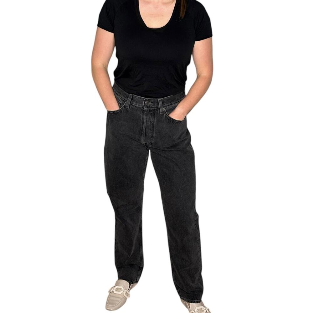 COS Washed Black Shift Slim High Rise Full Length Denim Jeans Women's Size 28